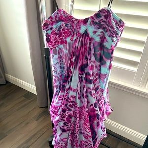 Laundry By Shelli Segal Blue and Purple Strapless Dress